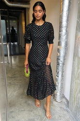 SALE - NEVER FULLY DRESSED - MULTI DOBBY ROSA DRESS PETITE